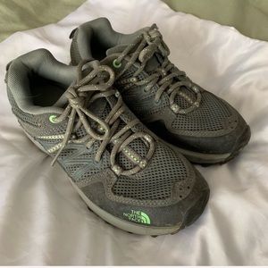 Gray/Green North Face Hiking Shoes